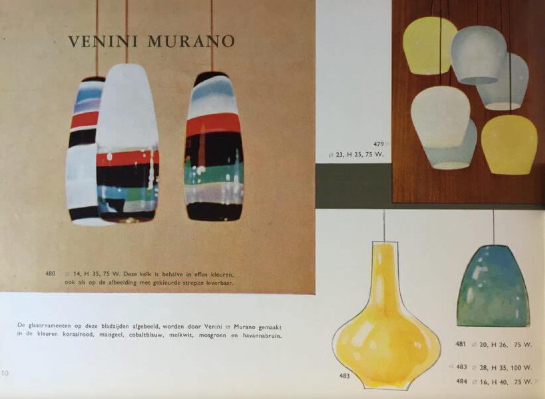 Applique murale en verre oignon jaune Massimo Vignelli pour Venini en vente 10