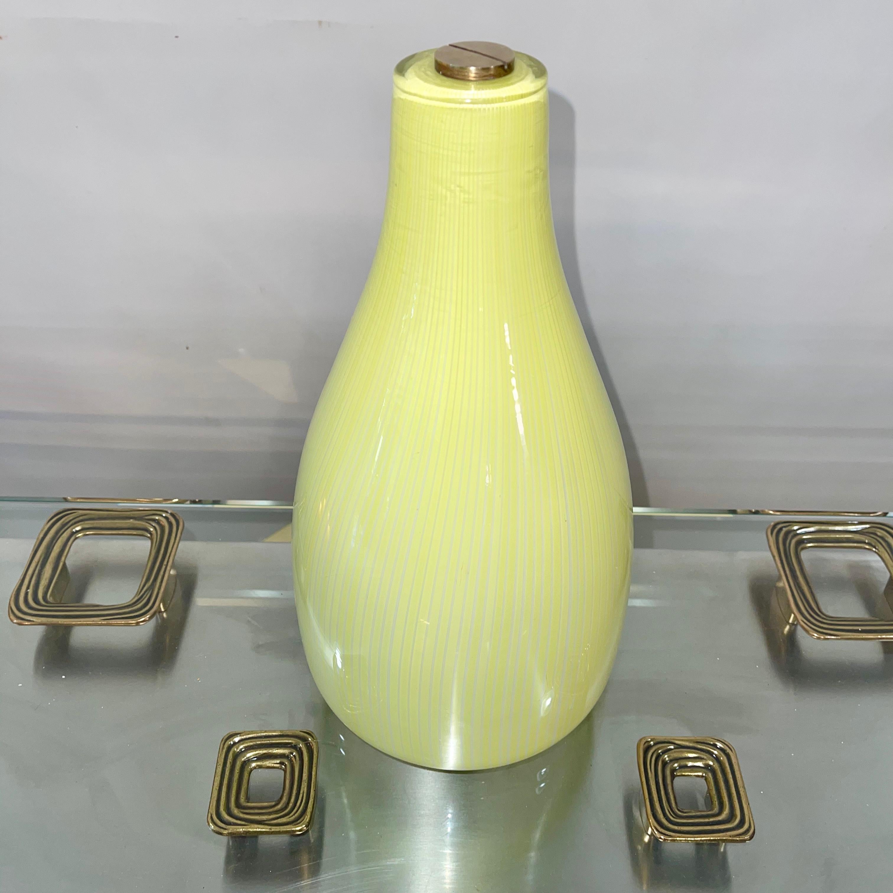 Italian Massimo Vignelli for Venini Yellow Onion Glass Uplighter Wall Sconce For Sale