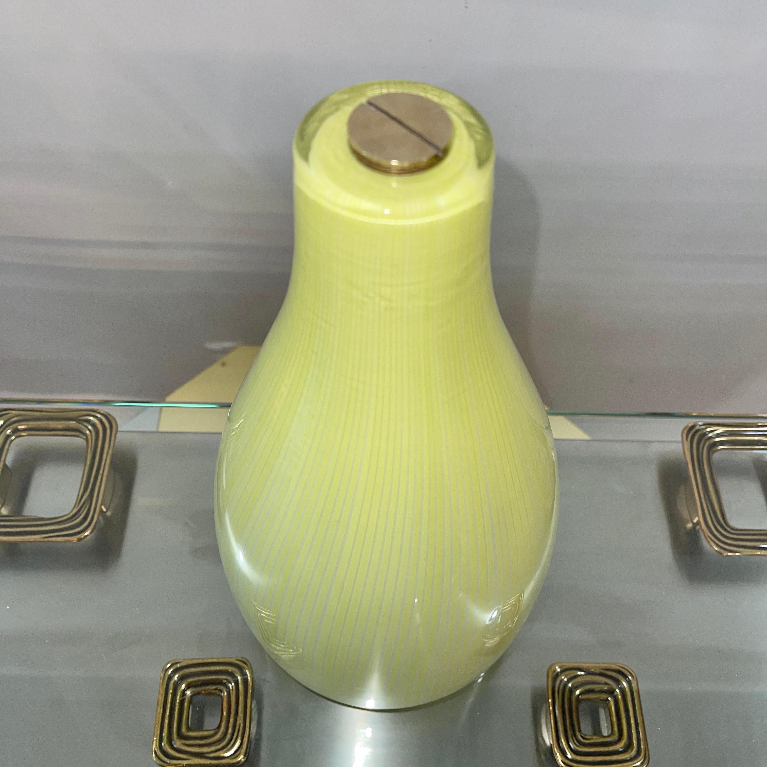 Massimo Vignelli for Venini Yellow Onion Glass Uplighter Wall Sconce In Good Condition For Sale In Hanover, MA