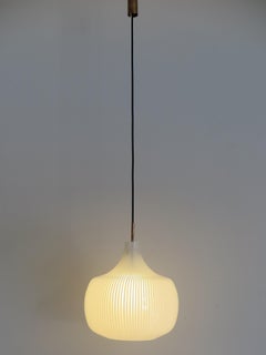 Massimo Vignelli Italian Glass Pendant Lamp Sconces Set for Venini, 1950s