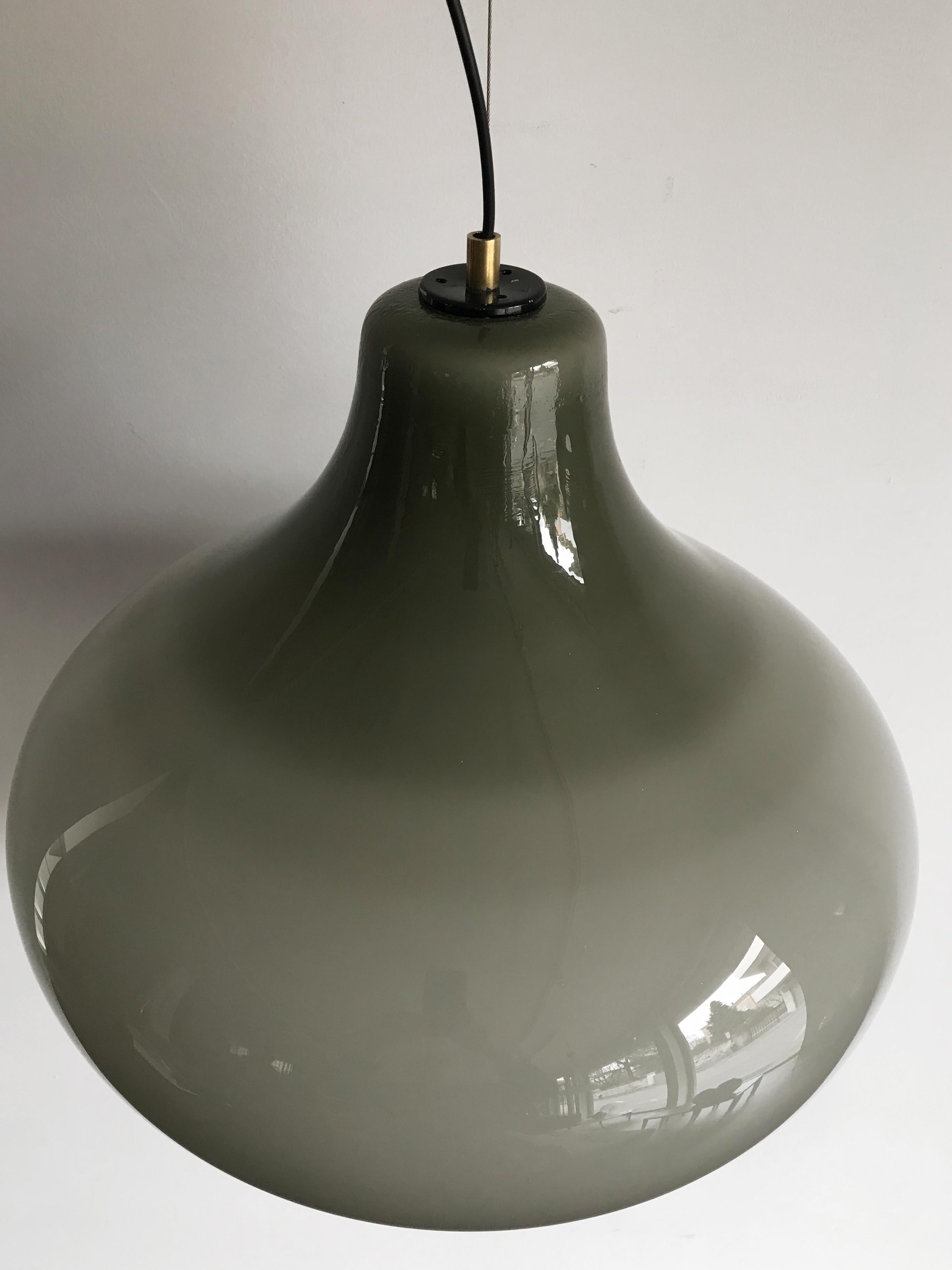 Massimo Vignelli Italian Midcentury Glass Pendant Lamp for Venini Murano, 1950s 2