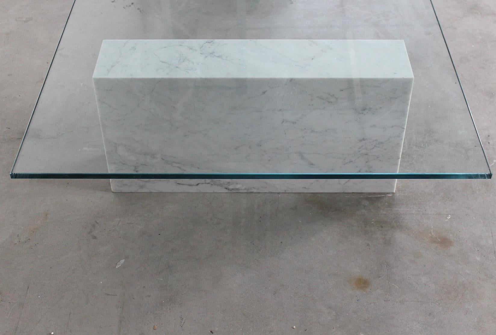 Massimo Vignelli Kono Table in Carrara Marble and Copper by Casigliani 1980s For Sale 3