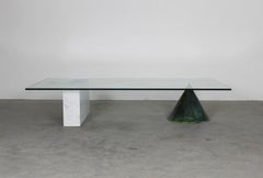 Massimo Vignelli Kono Table in Carrara Marble and Copper by Casigliani 1980s