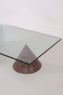 Massimo Vignelli Kono Table in Carrara Marble and Copper by Casigliani 1970s