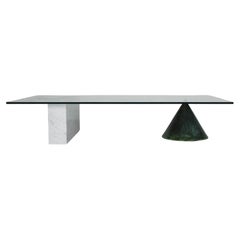 Vintage Massimo Vignelli Kono Table in Carrara Marble and Copper by Casigliani 1980s