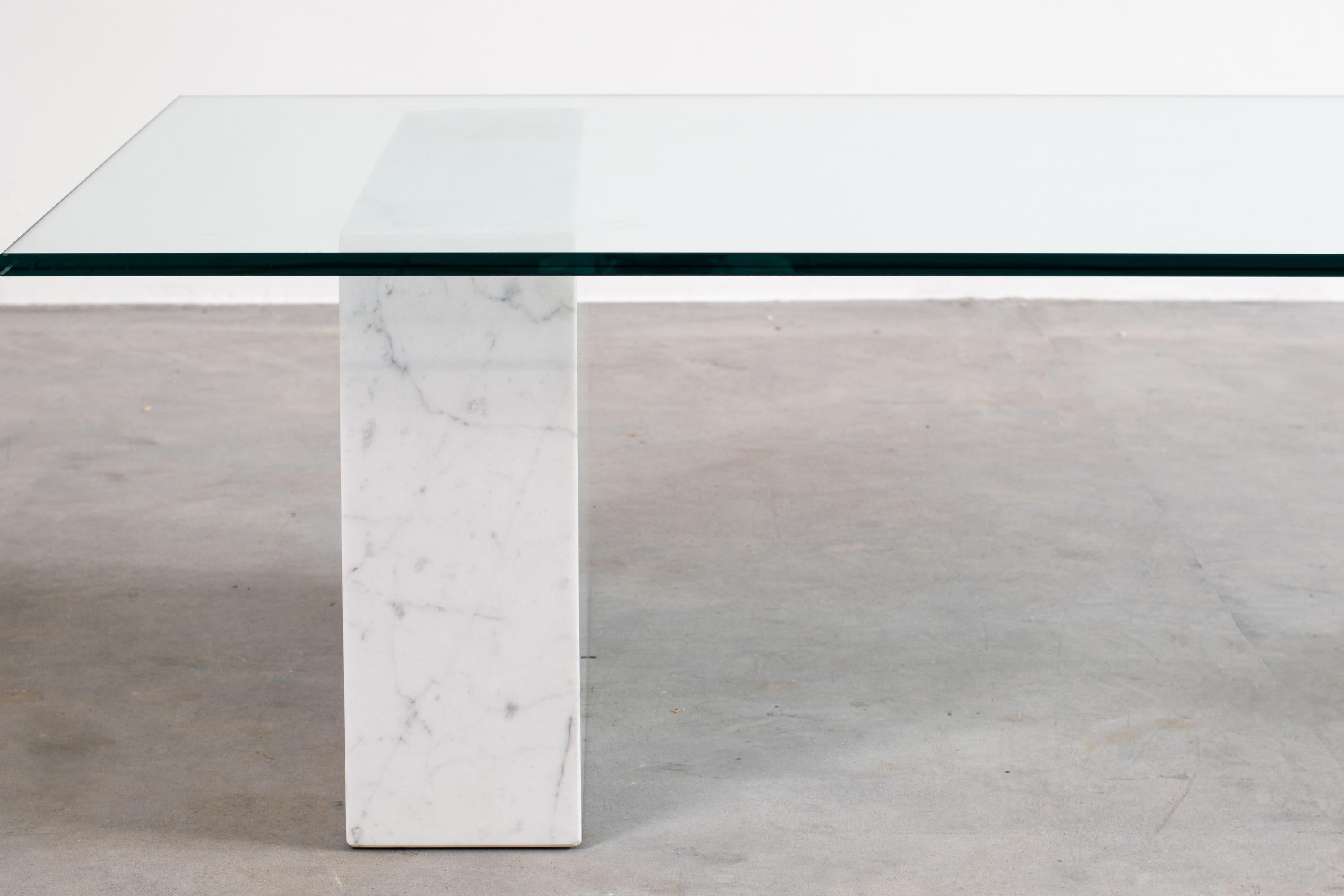 Italian Massimo Vignelli Kono Table in Carrara Marble and Copper Casigliani, 1979