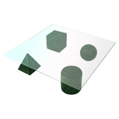 Massimo Vignelli Meta Fora Marble and Glass Coffee Table