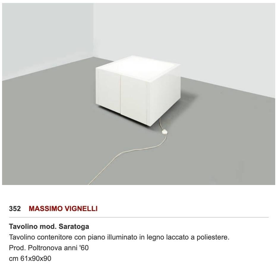 Mid-Century Modern Massimo Vignelli Mod. Saratoga White Side Table, 1964 For Sale