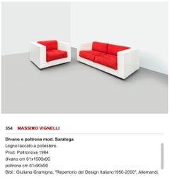 MASSIMO VIGNELLI Mod. Divano Saratoga bianco e rosso, 1964