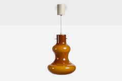 Massimo Vignelli, Pendelleuchte, Glas, Metall, Italien, 1960er Jahre
