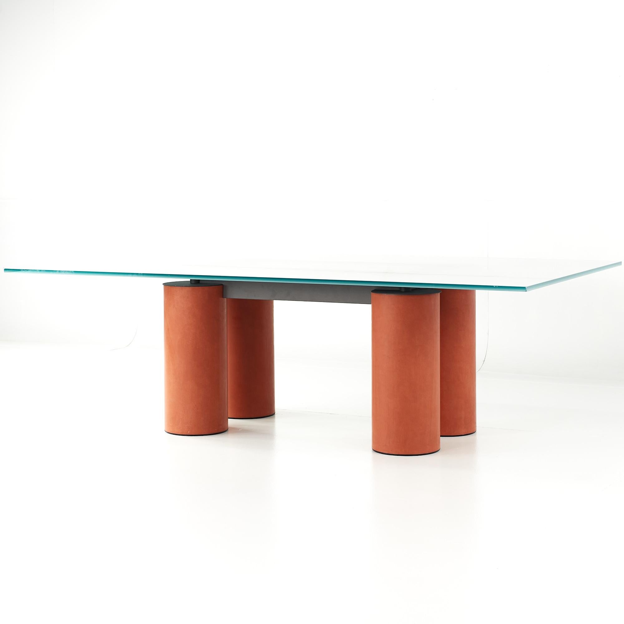 Post-Modern Massimo Vignelli Post Modern Glass Dining Table For Sale