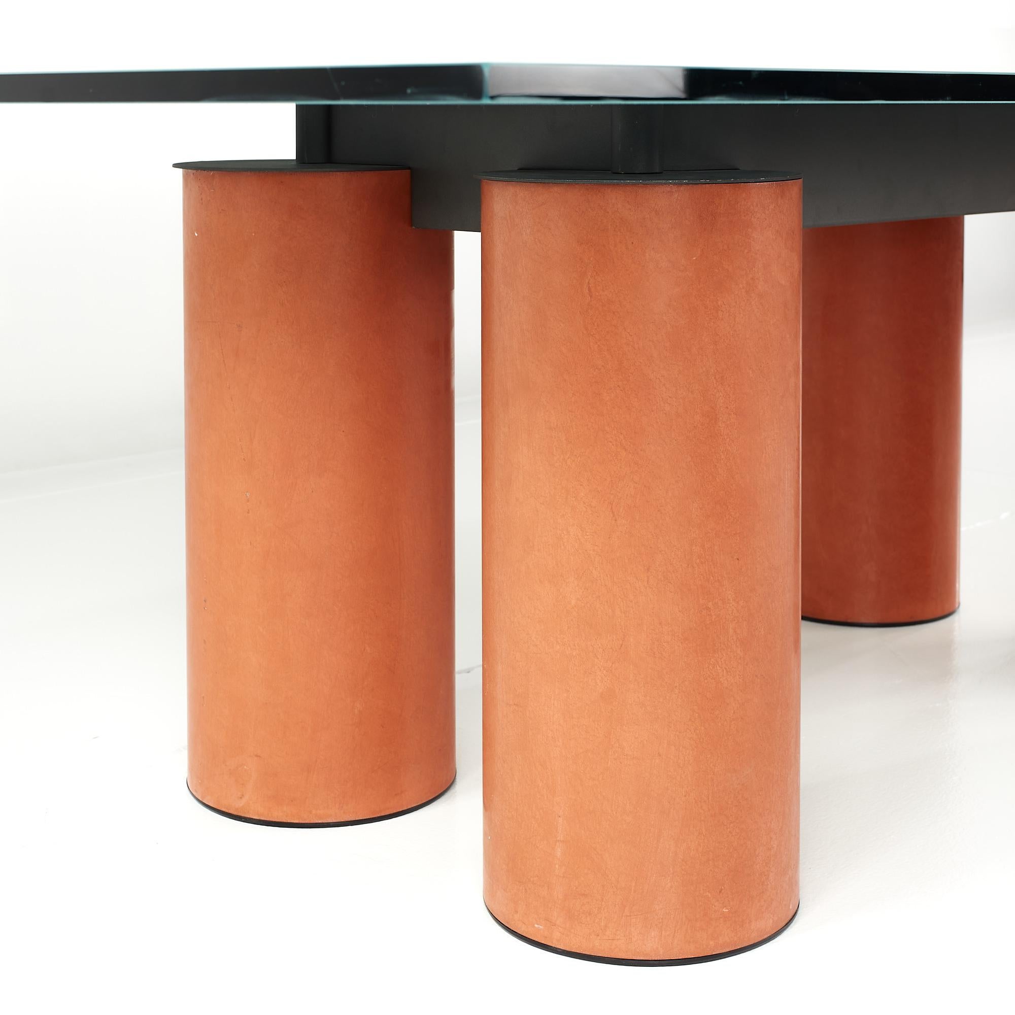 Italian Massimo Vignelli Post Modern Glass Dining Table For Sale