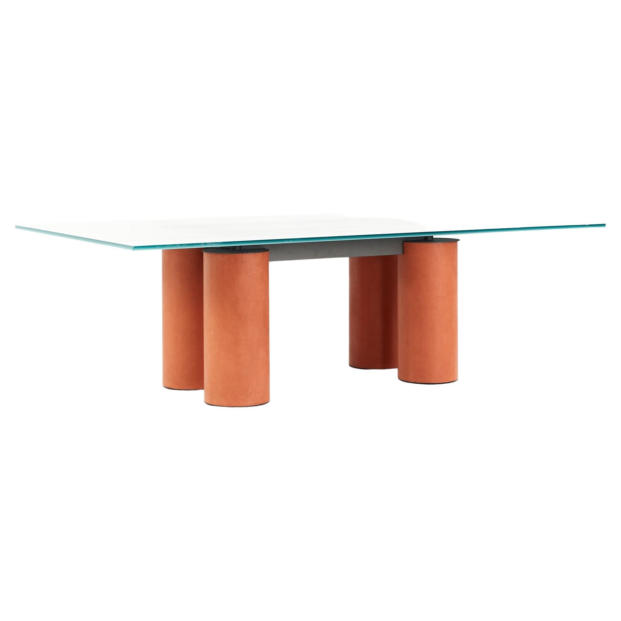 Massimo Vignelli Post Modern Glass Dining Table For Sale