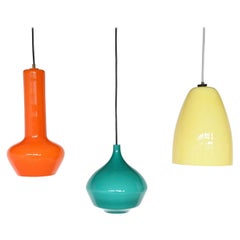 Massimo Vignelli Set of Three Pendant Lamps, Venini, Italy, 1960