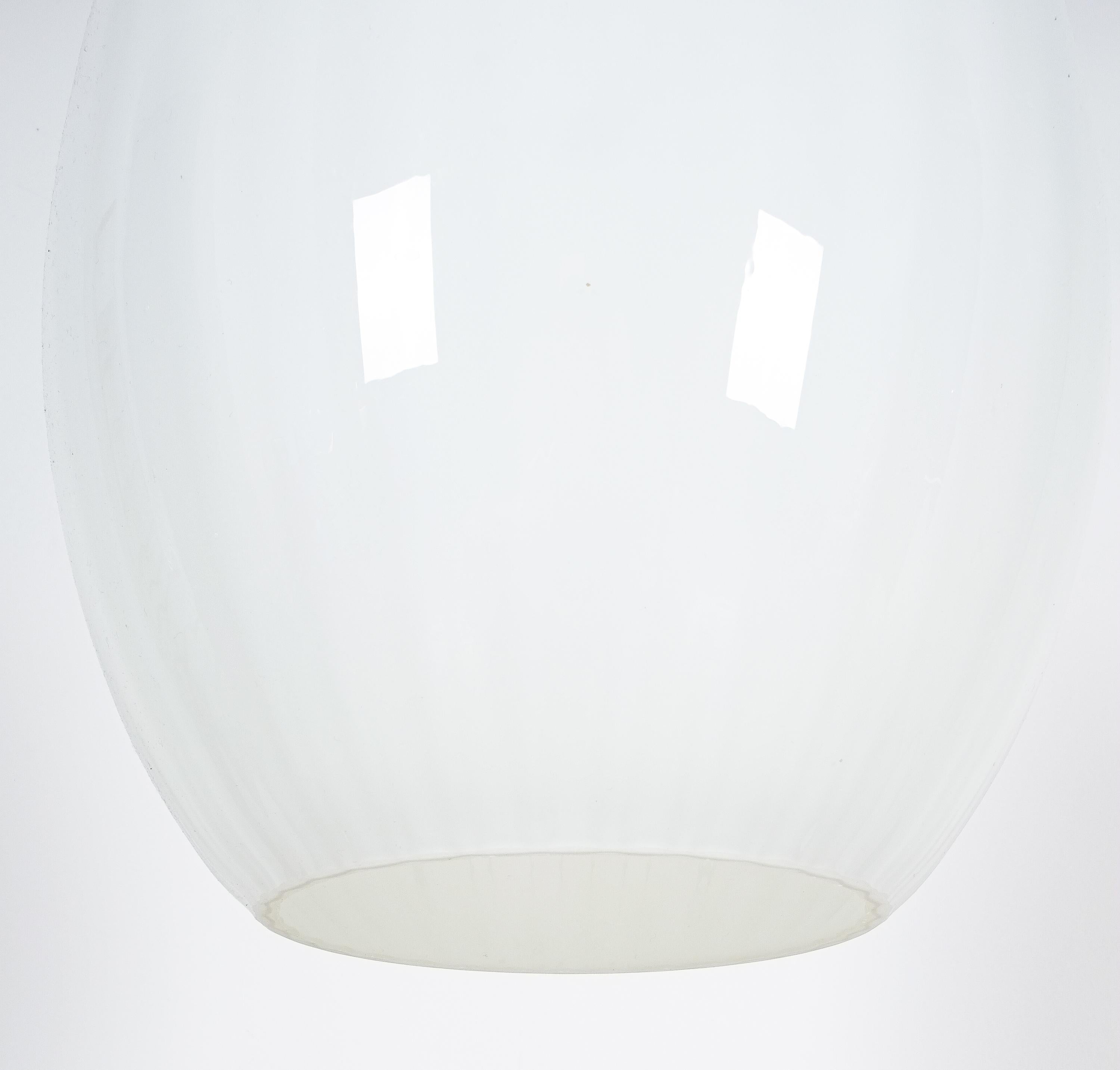 Lampada a sospensione in vetro di Murano a righe, stile Massimo Vignelli, metà del secolo scorso, Italia in vendita 1
