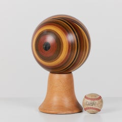 Massimo Vignelli Style Wood Sphere Sculpture