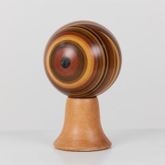 Massimo Vignelli Style Wood Sphere Sculpture
