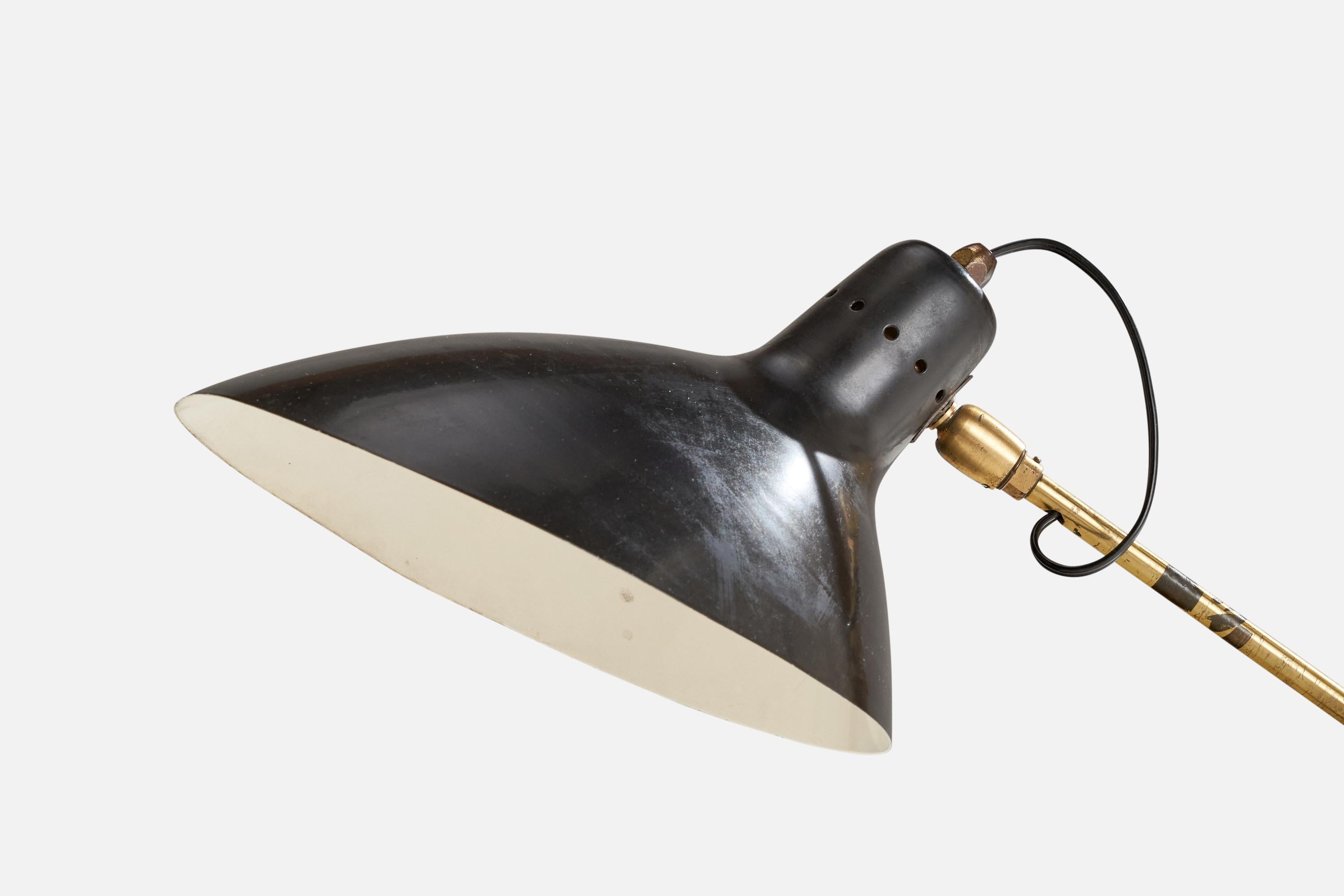 Jacques Biny, Tischlampe, Messing, Metall, Frankreich, 1950er Jahre im Zustand „Relativ gut“ im Angebot in High Point, NC