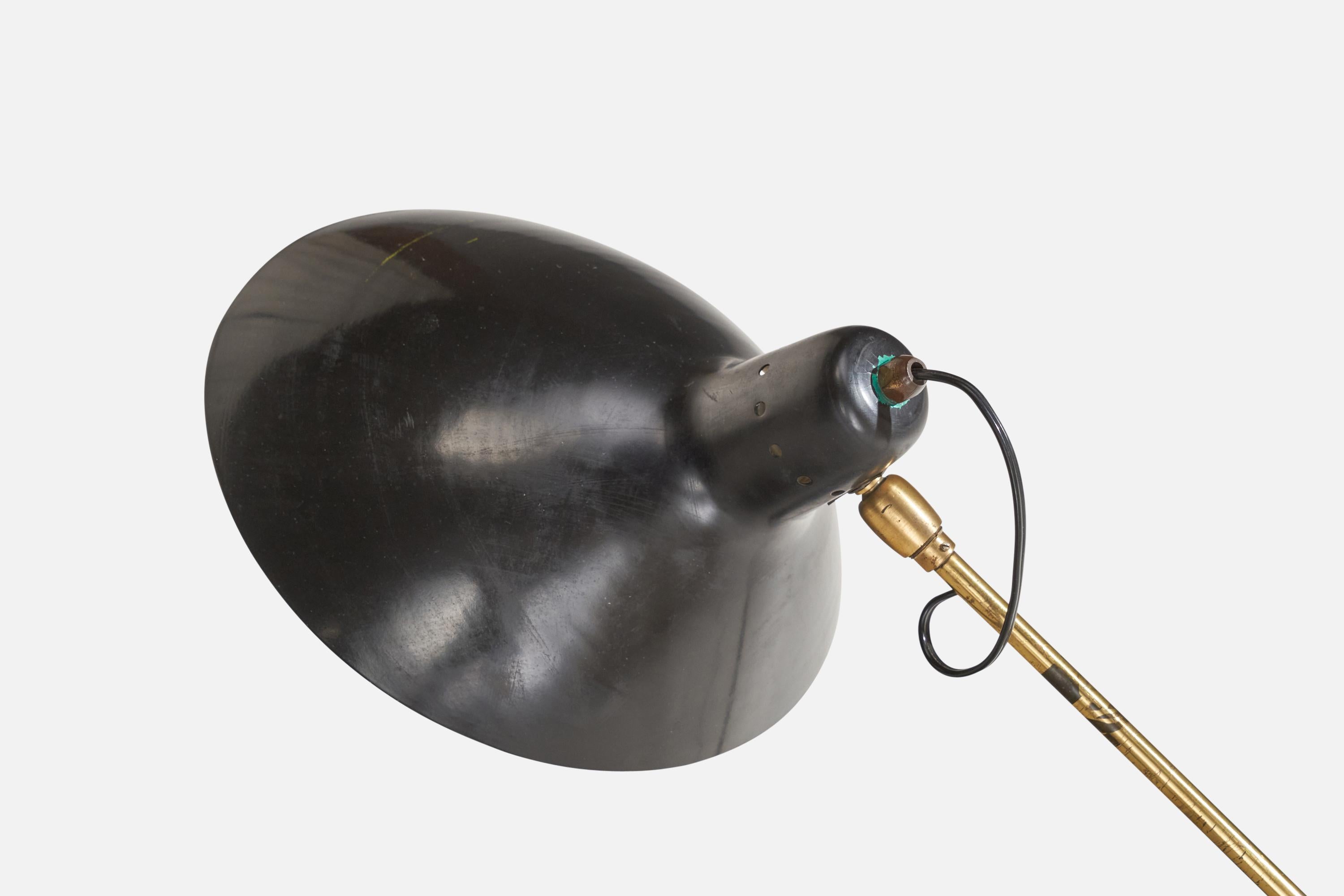 Jacques Biny, Tischlampe, Messing, Metall, Frankreich, 1950er Jahre (Mitte des 20. Jahrhunderts) im Angebot