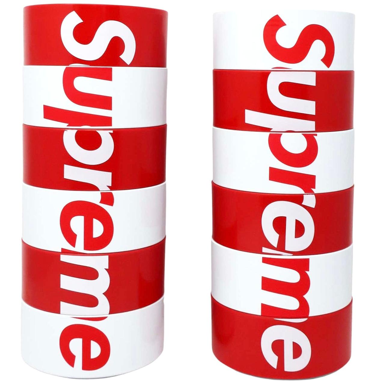 Bols rouges et blancs Massimo Vignelli x Supreme x Heller, 1964, printemps 2023. en vente 3