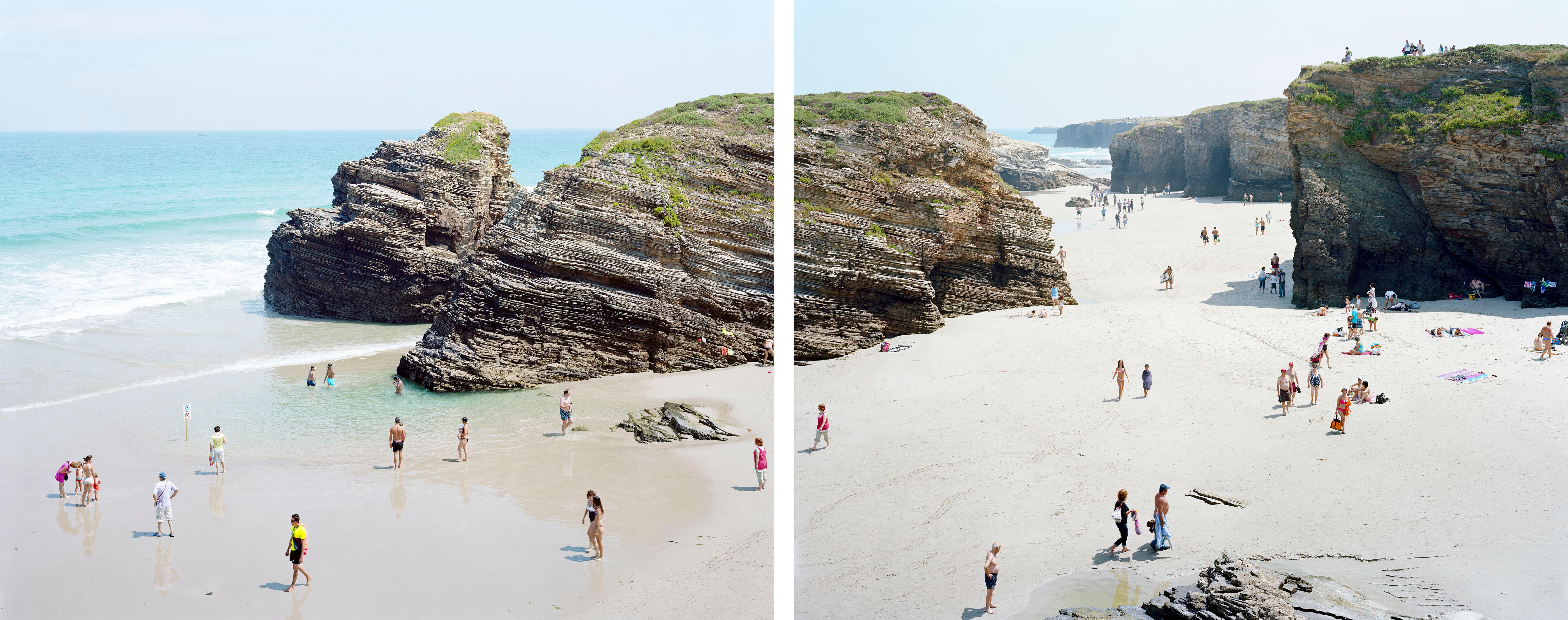 #442 Las Catedrales Diptych - Photograph by Massimo Vitali