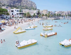 Mondello Paddle Boats - iconic Mediterranean summer beach scene (artist framed)