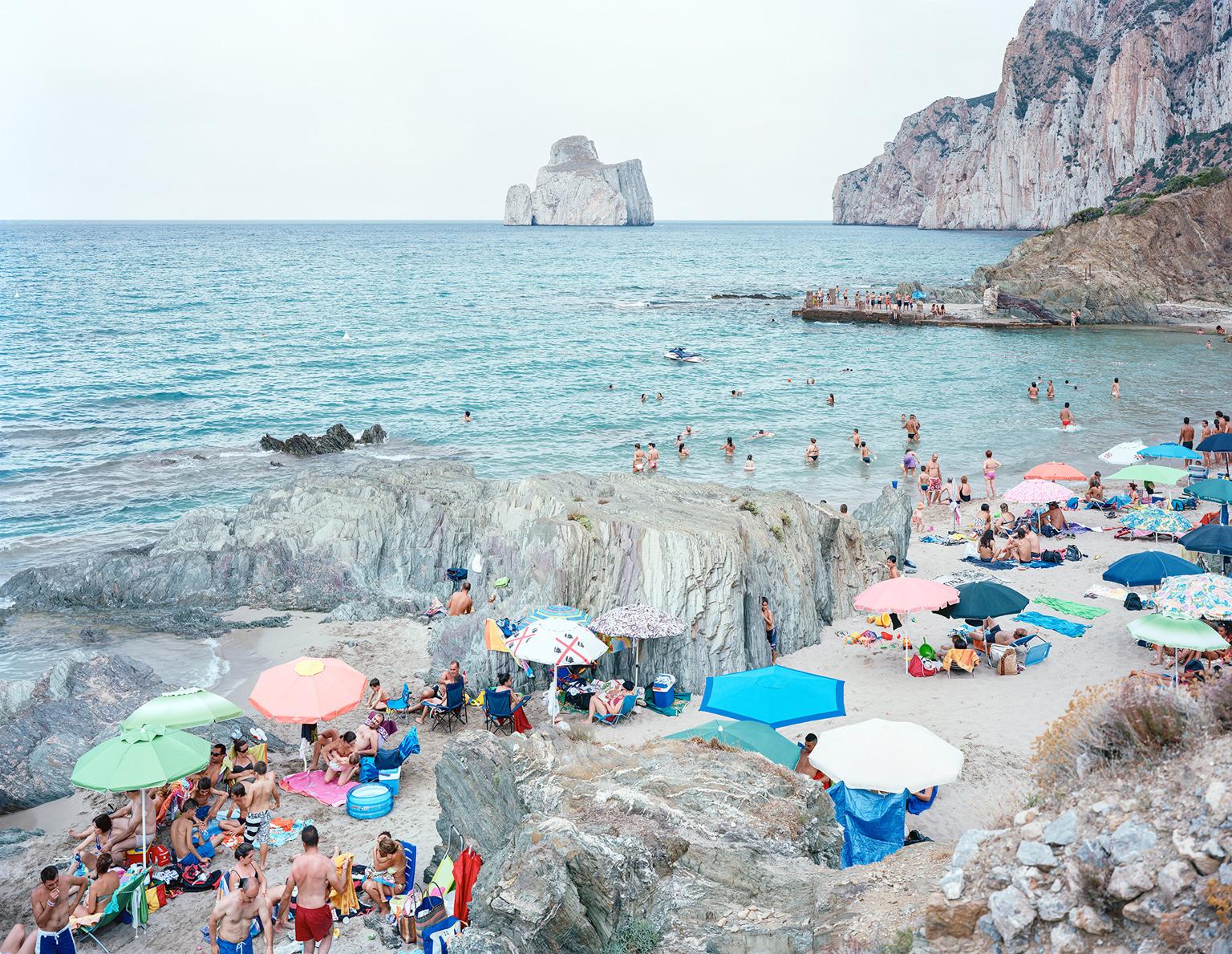 Massimo Vitali Color Photograph - Pan di Zucchero - extra large scale photo of Mediterranean beach scene (framed) 