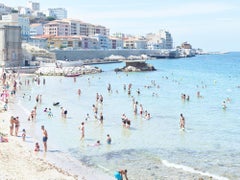 Plage des Catalans (enmarcada) - fotografía a gran escala de una playa mediterránea 