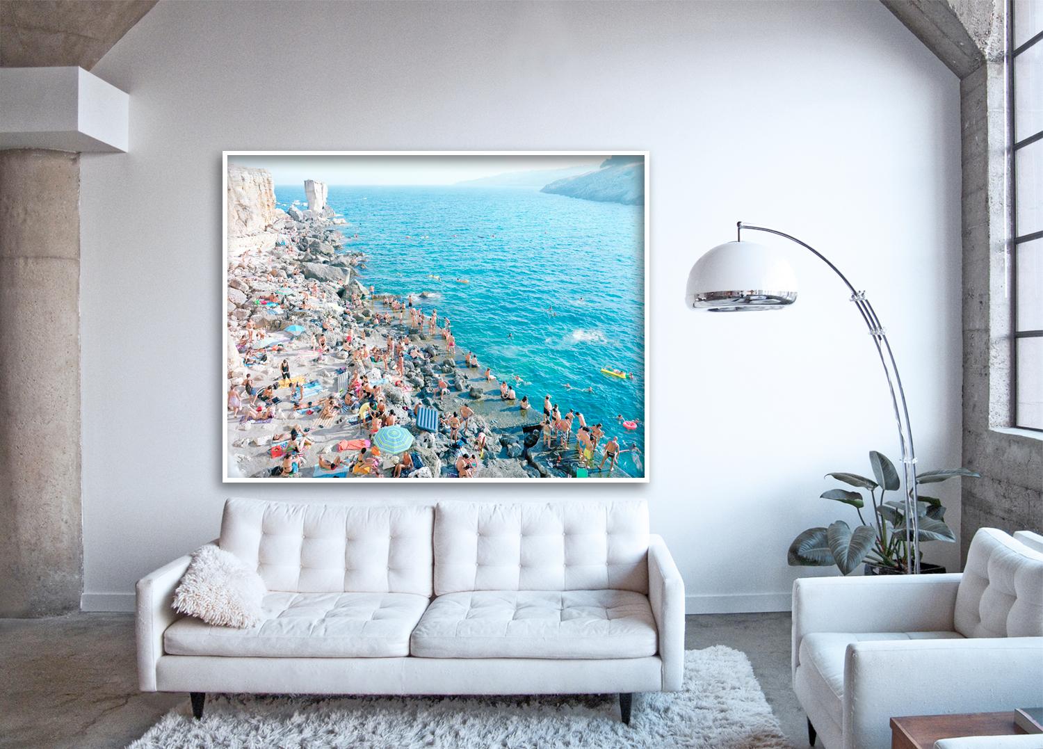 Porto Miggiano - large scale photograph of Mediterranean beach (artist framed) - Photograph by Massimo Vitali