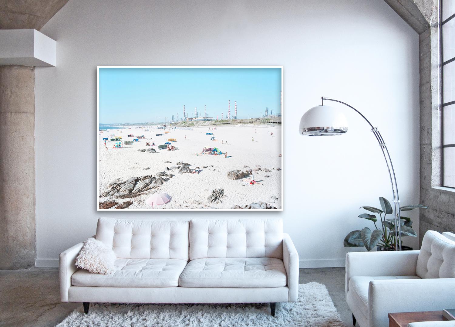 Praia do Aterro Galp Matosinhos - large scale MassimoVitali beach scene (framed) - Photograph by Massimo Vitali
