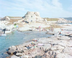 Punta Tegge Diptych - large scale Mediterranean beach scene in Sardinia (framed)