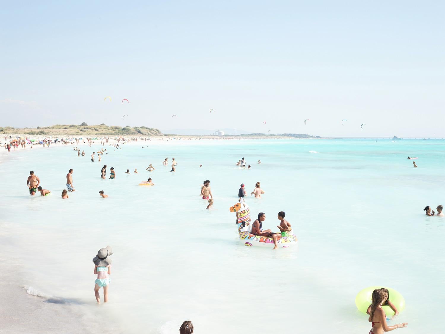 Rosignano Llama - large scale Mediterranean beach scene in Italy (artist framed)