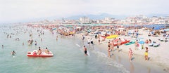 Viareggio Pano (gerahmt) – einzigartige Panoramafotografie eines Mittelmeerstrandes 