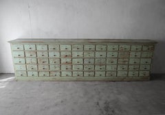 Massive 12 Foot Sixty Drawer Antique Apothecary Cabinet