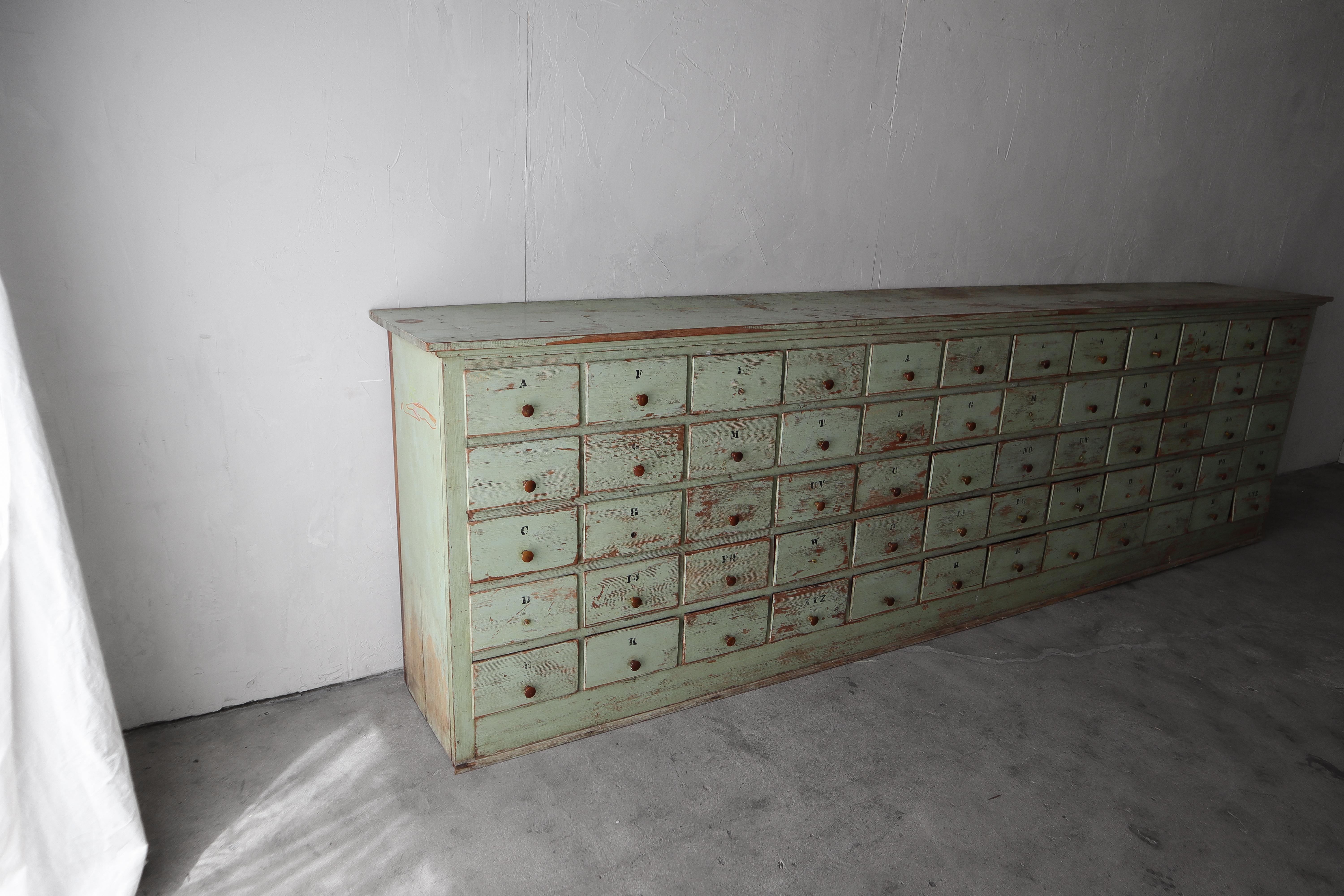 Massive 12 Foot Sixty Drawer Antique Apothecary Cabinet 3