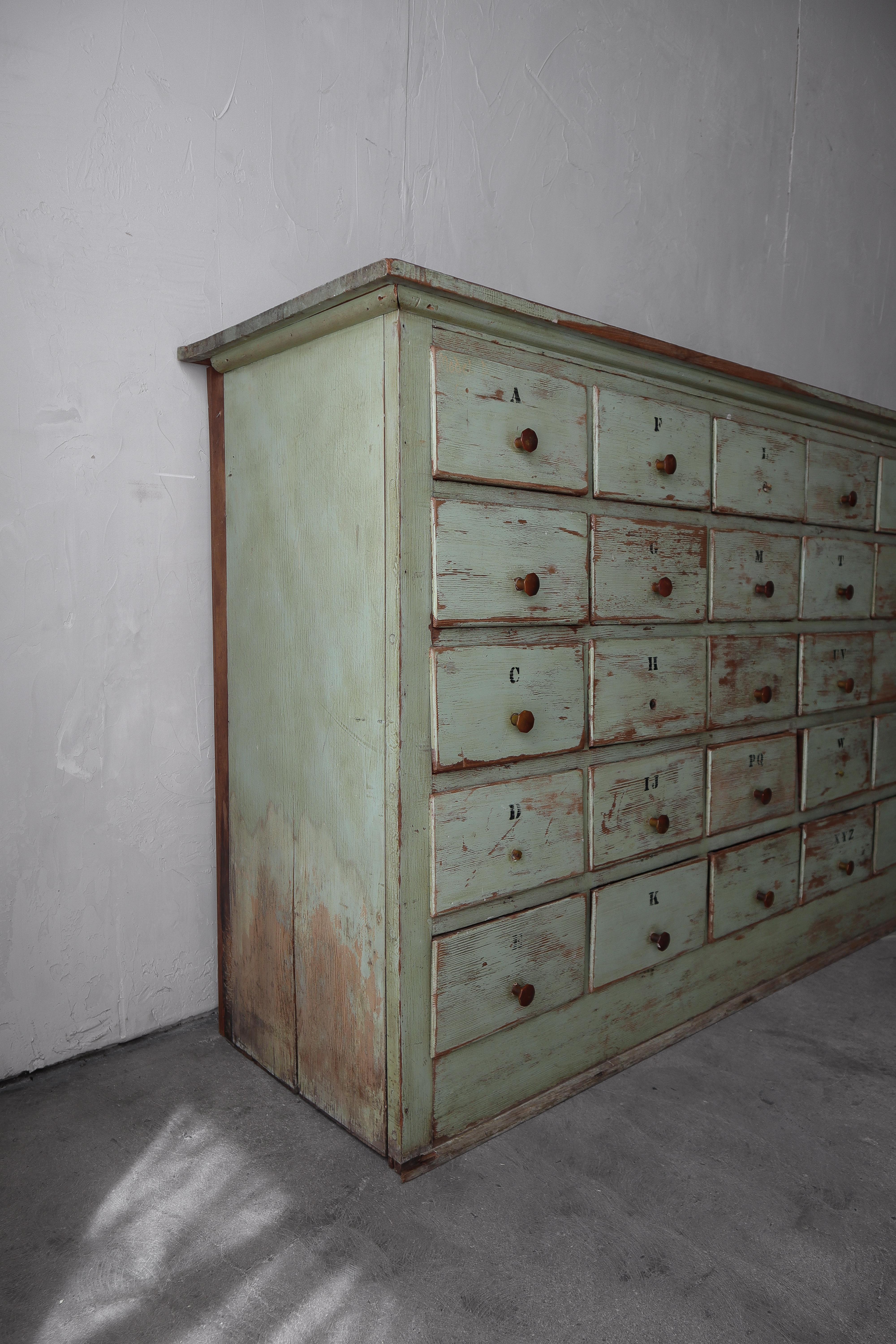 Massive 12 Foot Sixty Drawer Antique Apothecary Cabinet 4