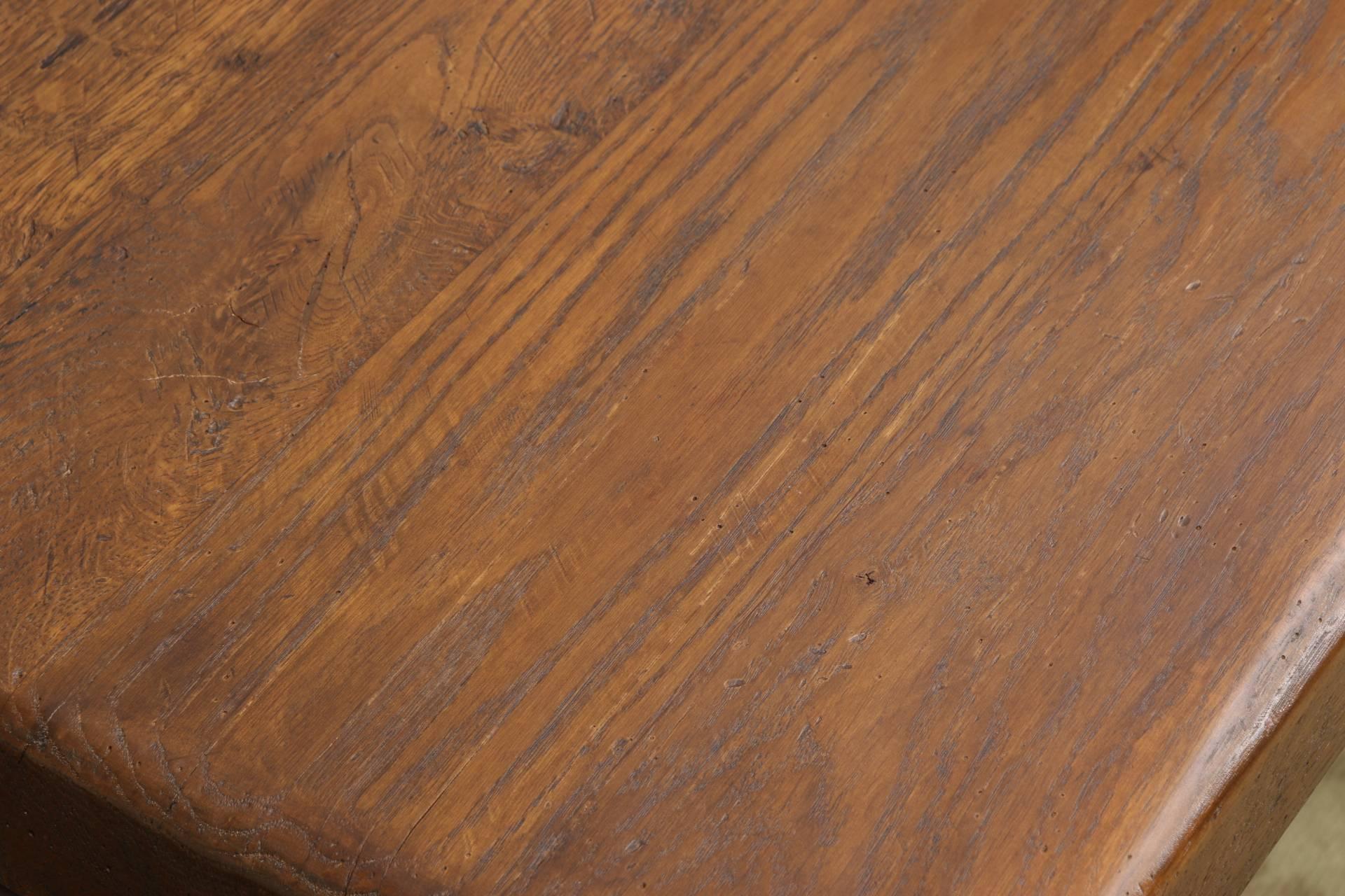Bois Massive table de ferme en chêne à plateau en planches françaises