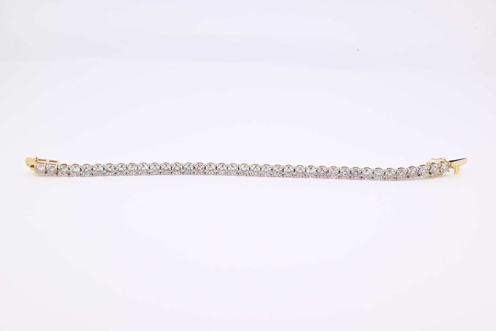 Massive 13.90 Carat Natural Diamond Tennis Bracelet VS Clarity 2