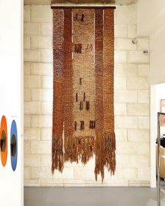 Massive 14 foot Five-Panel Fiber Art Wall Hanging Hippie Modern, ca 1970s