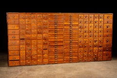 Massive 168-Drawer Oak Parts Cabinet