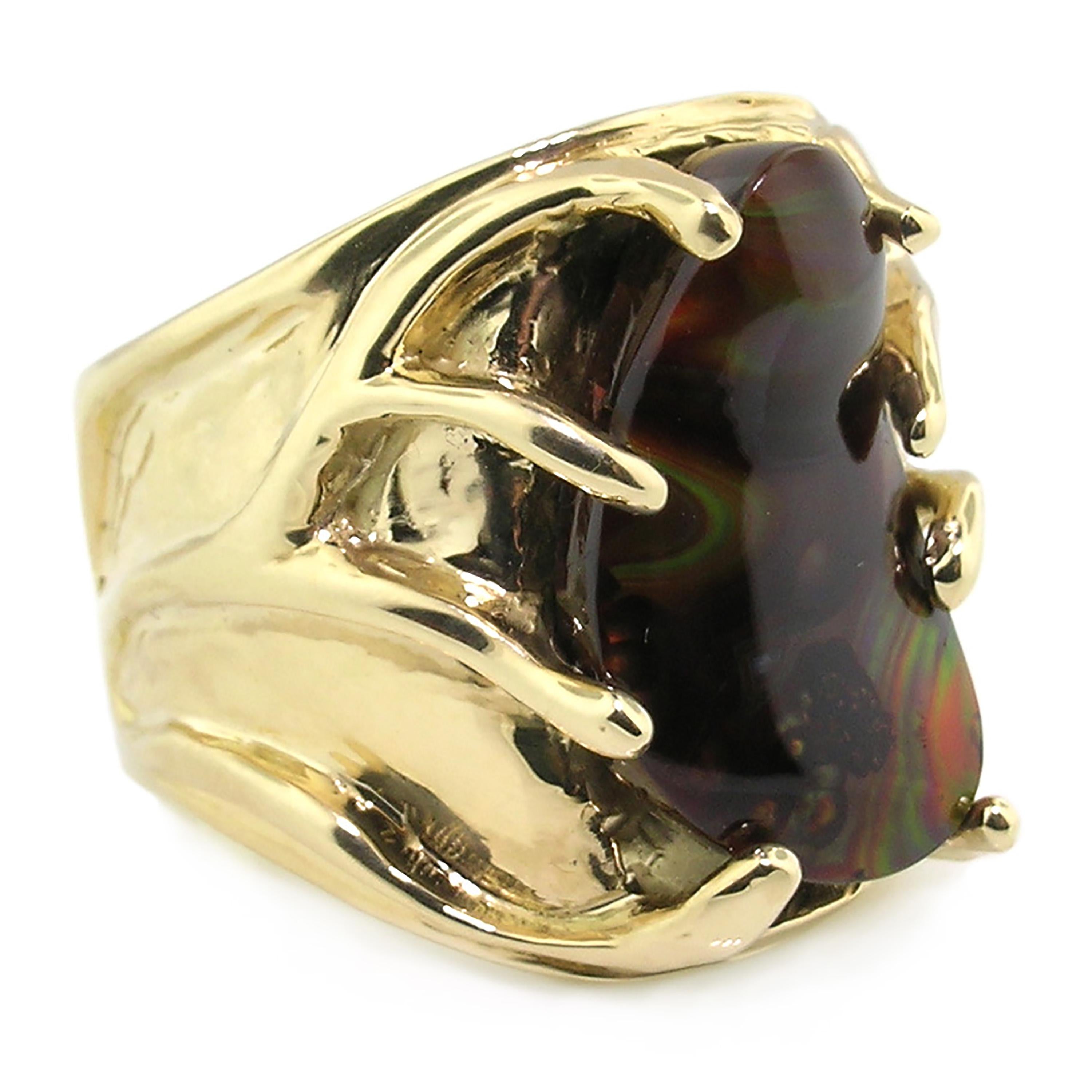 mens fire agate ring