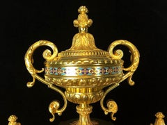 Massive 1880 Antique Ormolu Bronze Enameled Automaton Musical Bracket Clock