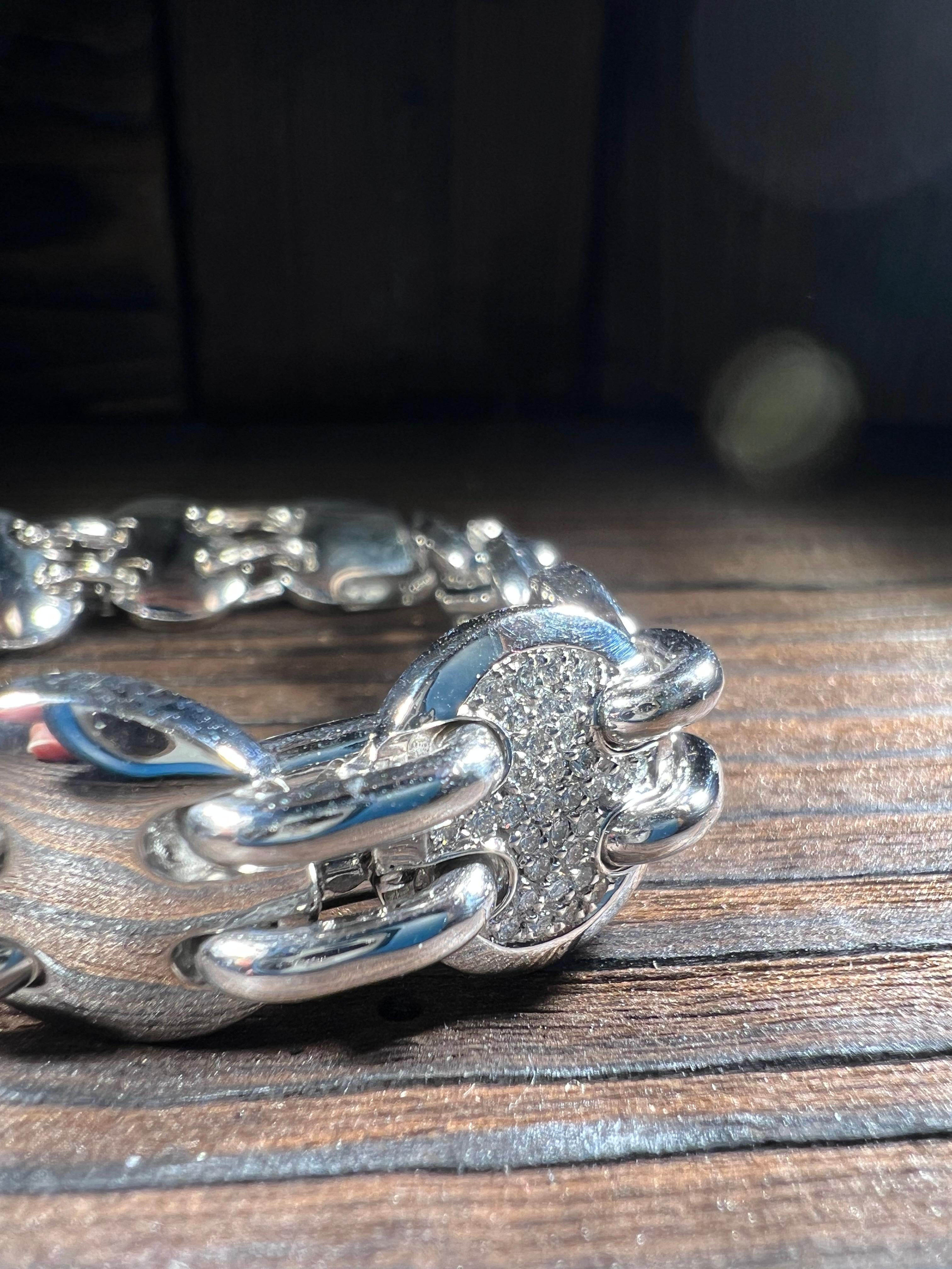 Armkette massive en or 18 carats 111 g mit 96 Brillanten 0,74 carat en vente 1