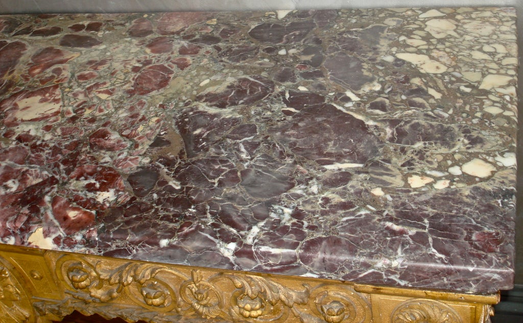 Massive 18th Century Italian Giltwood Console Table For Sale 3