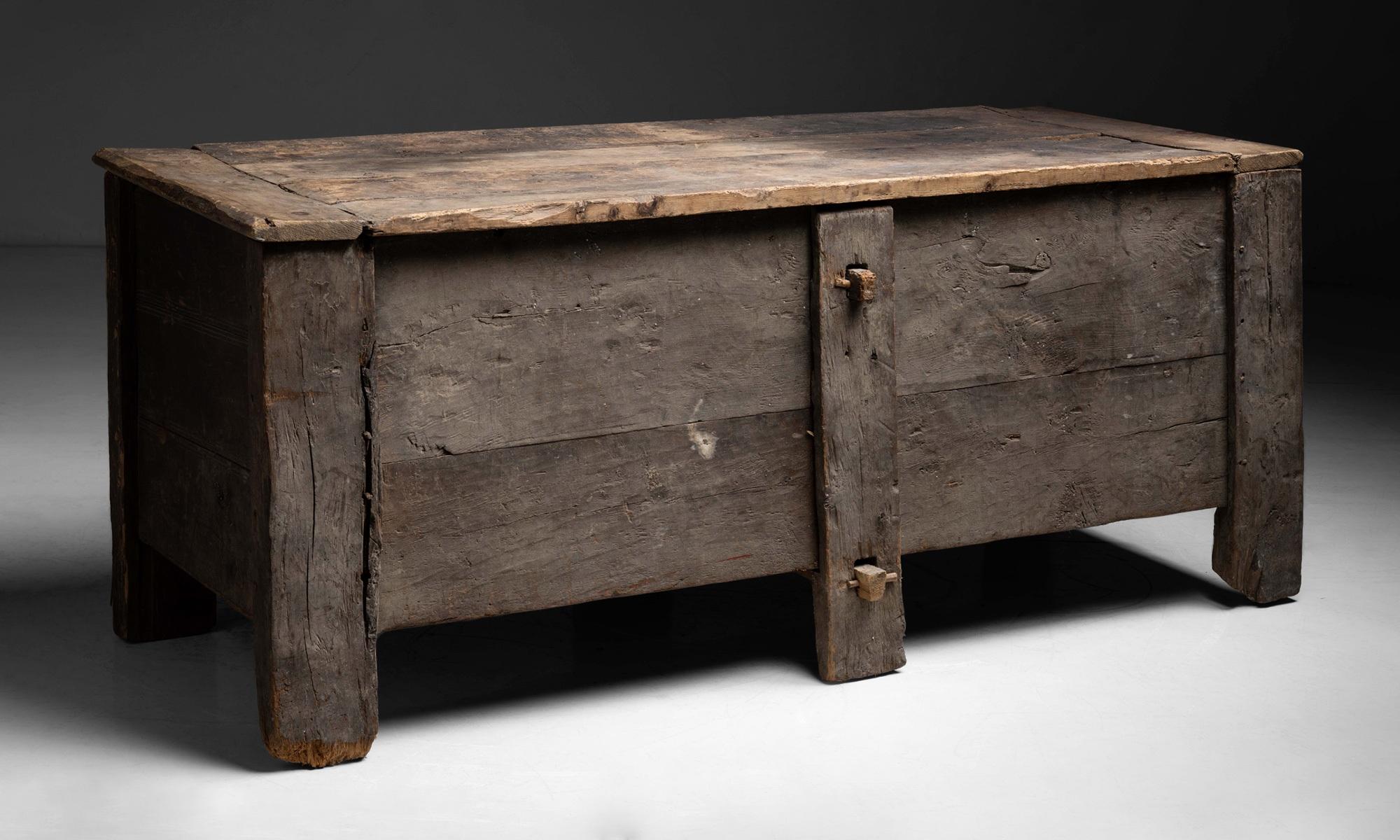 Massive 18th Century Primitive Coffer, France, circa 1760 3