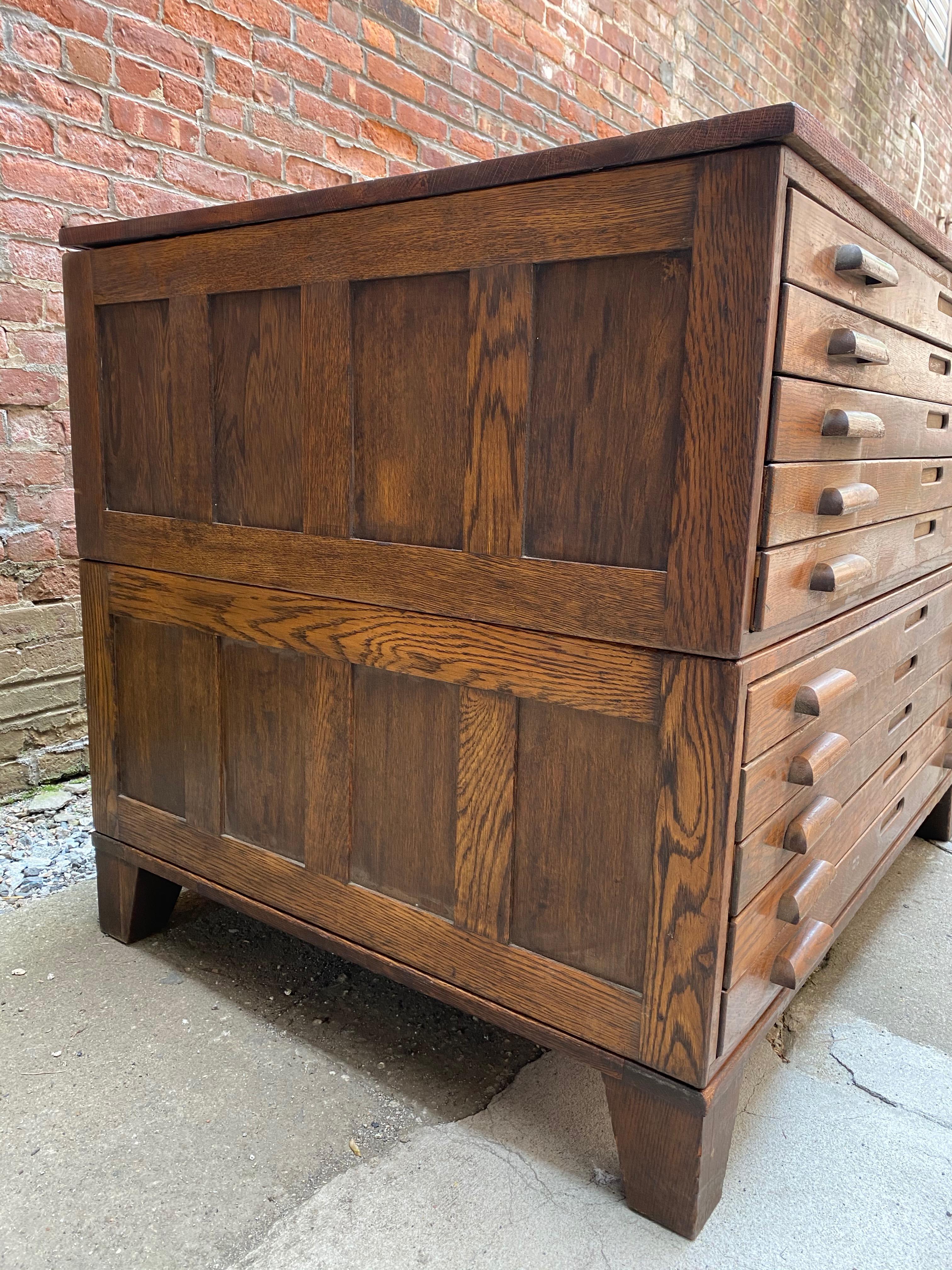 Schoolhouse Massive 1930s Oak Artist's Flat File