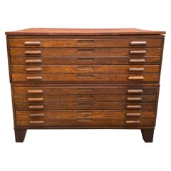 Retro Massive 1930s Oak Artist's Flat File