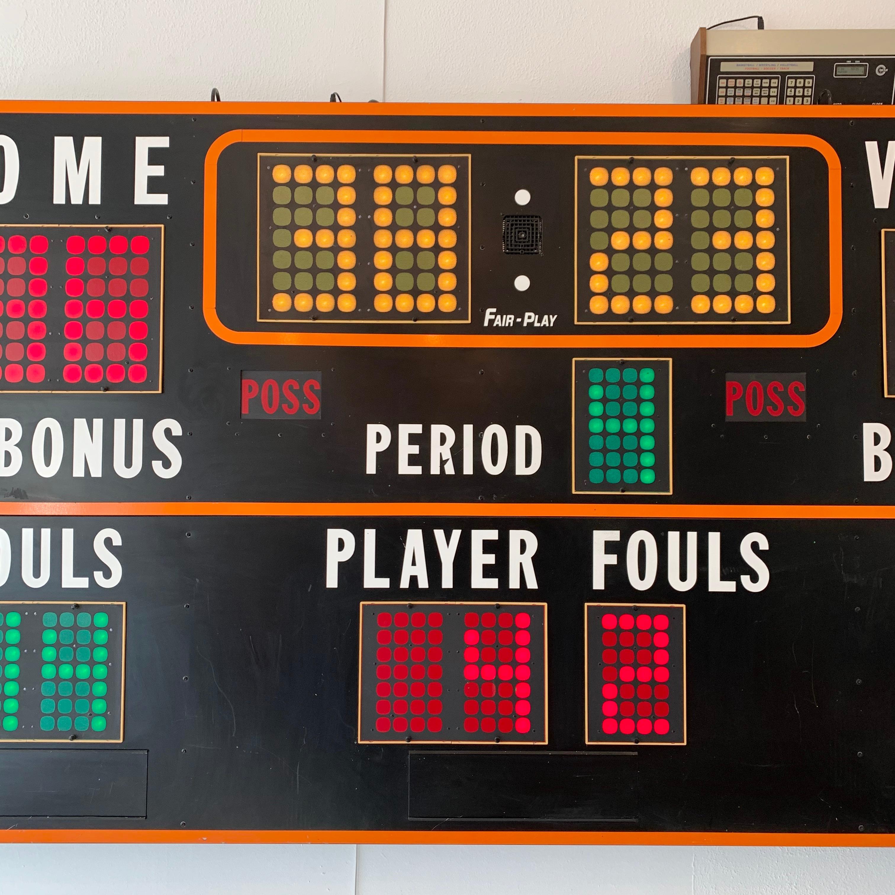 American Massive 1970s Basketball Scoreboard