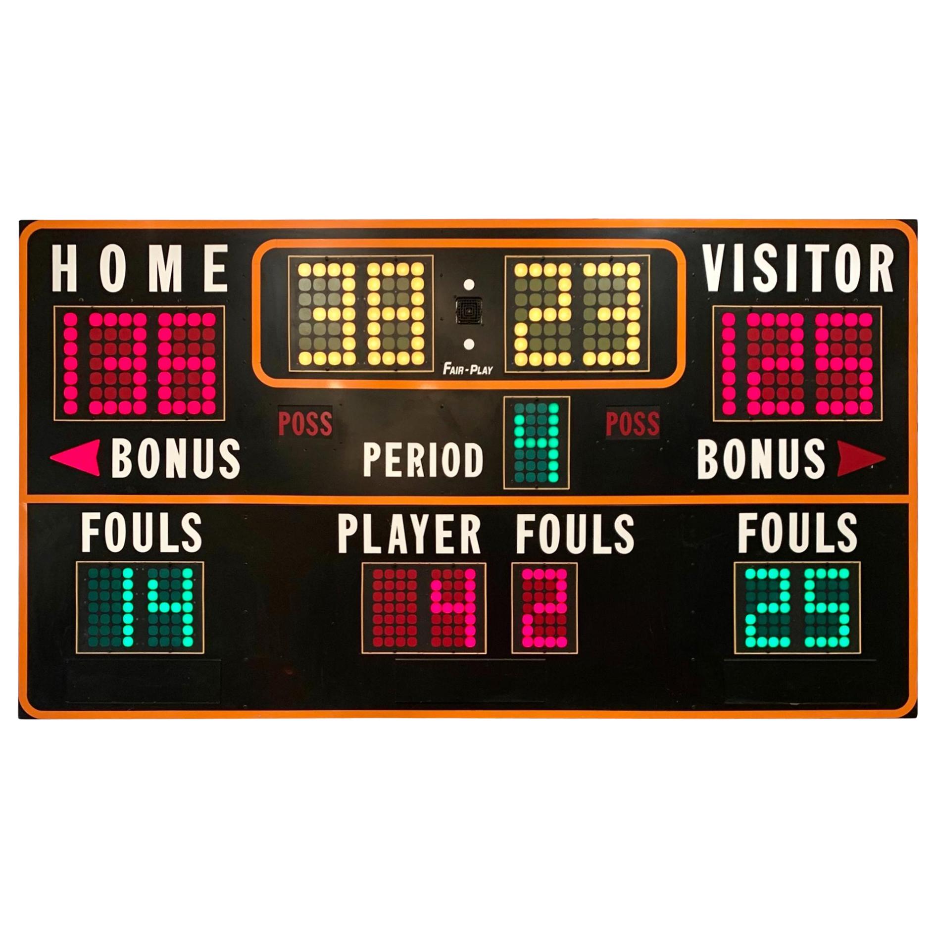 Massive 1970s Basketball Scoreboard