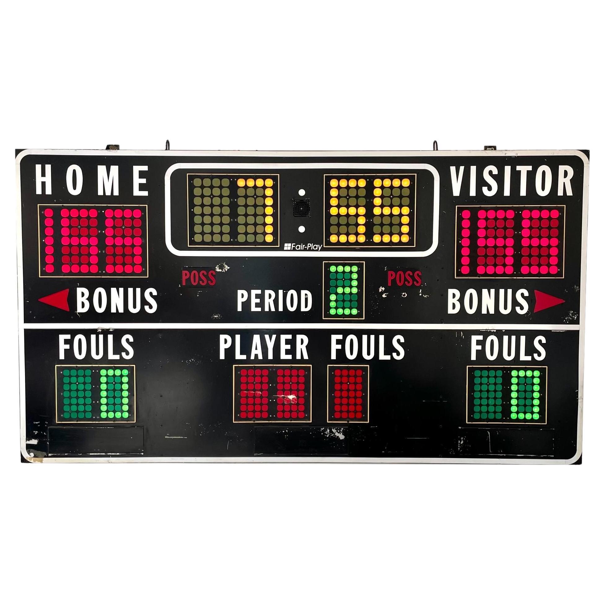 Massive 1970s Basketball Scoreboard